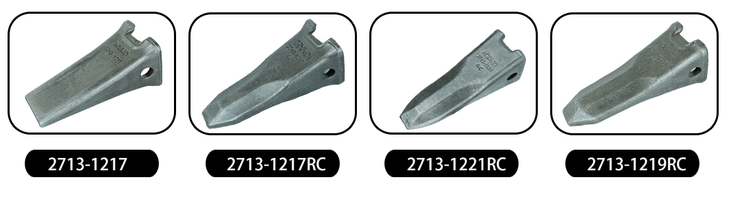 dents et tiges d'excavatrice